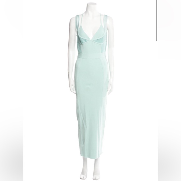 Herve Leger Elegant Mint Green Sleeveless Dress